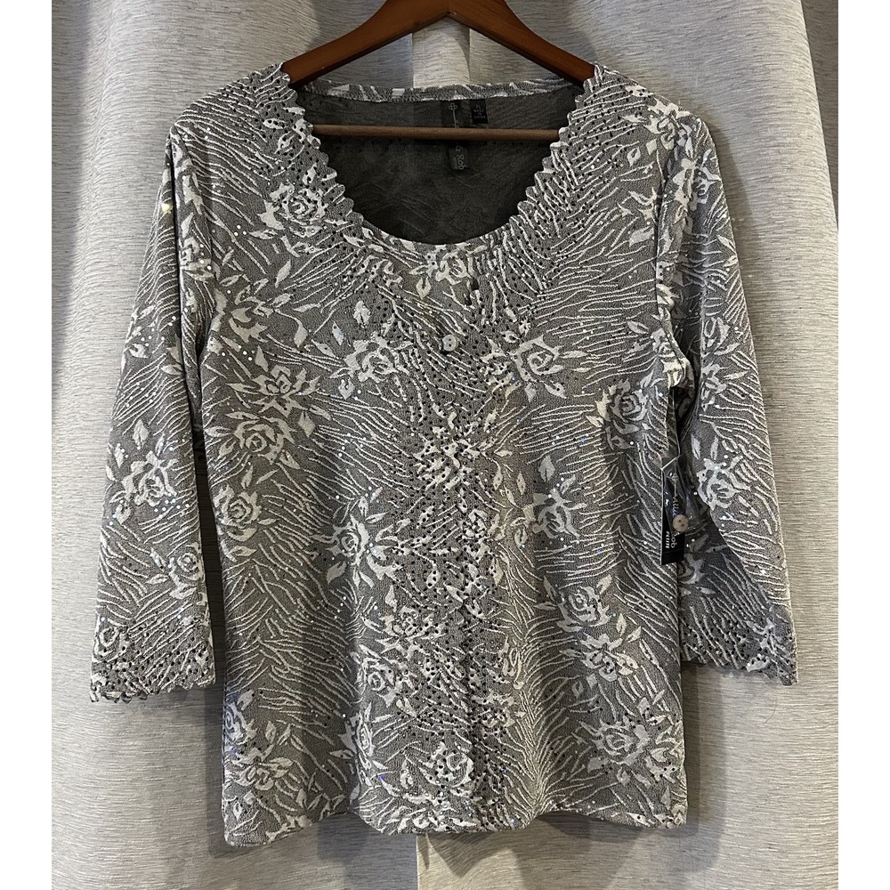 Allie‎ and Rob Women's Floral Blouse Size Petite Large